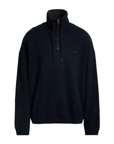 Emporio Armani Man Sweatshirt Midnight Blue Size L Cotton, Cashmere