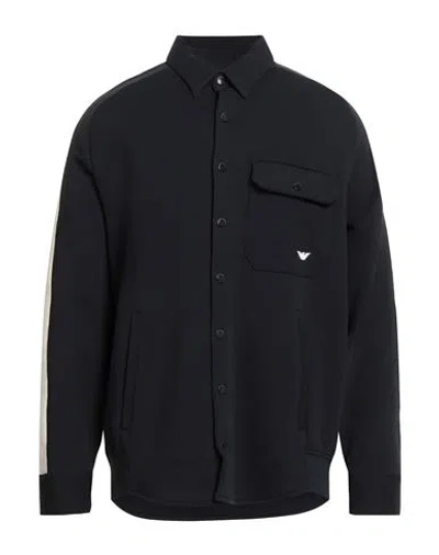 Emporio Armani Man Sweatshirt Midnight Blue Size L Cotton, Polyester, Elastane In Black