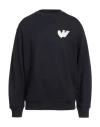 Emporio Armani Man Sweatshirt Midnight Blue Size S Modal, Cotton, Elastane In Blue