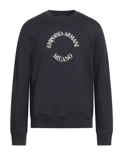 Emporio Armani Man Sweatshirt Midnight Blue Size M Modal, Cotton, Elastane