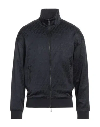 Emporio Armani Man Sweatshirt Midnight Blue Size L Polyester, Cotton, Elastane