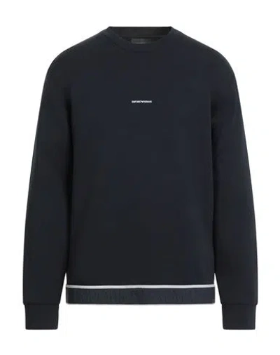 Emporio Armani Man Sweatshirt Midnight Blue Size M Cotton, Polyester, Elastane, Polyamide