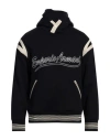 Emporio Armani Man Sweatshirt Midnight Blue Size M Cotton, Polyurethane, Polyester, Elastane In Blue