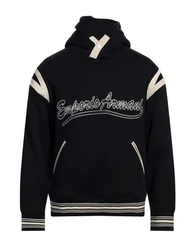 Emporio Armani Man Sweatshirt Midnight Blue Size M Cotton, Polyurethane, Polyester, Elastane