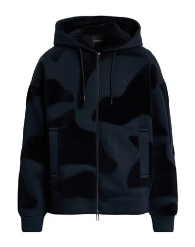 Emporio Armani Man Sweatshirt Midnight Blue Size M Modal, Cotton, Polyamide