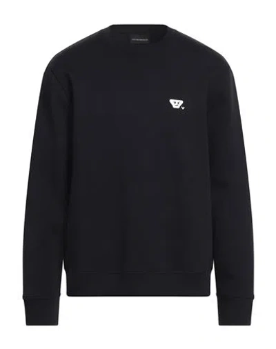 Emporio Armani Man Sweatshirt Midnight Blue Size S Cotton, Polyester, Elastane