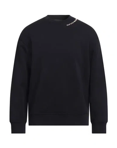 Emporio Armani Sweatshirt With Logo Around The Crewneck In Blue