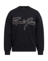 Emporio Armani Man Sweatshirt Midnight Blue Size M Cotton, Polyester, Elastane In Blue