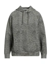 Emporio Armani Man Sweatshirt Military Green Size L Cotton, Polyester, Elastane In Gray
