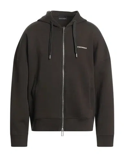 Emporio Armani Man Sweatshirt Military Green Size S Cotton, Polyester, Elastane