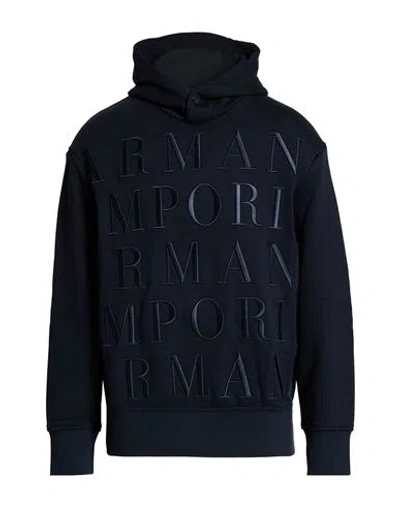 Emporio Armani Man Sweatshirt Navy Size L Cotton In Black