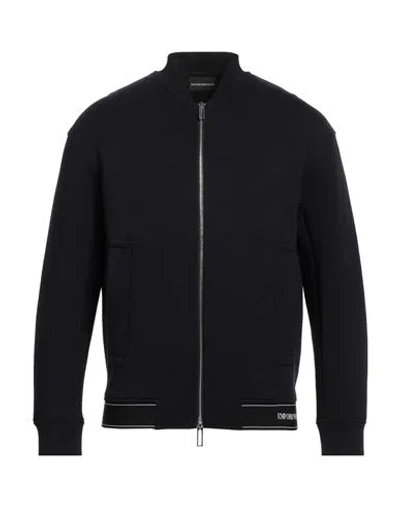 Emporio Armani Man Sweatshirt Navy Size M Cotton, Polyester, Elastane