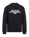 Emporio Armani Man Sweatshirt Navy Size M Cotton, Modal, Elastane In Navy