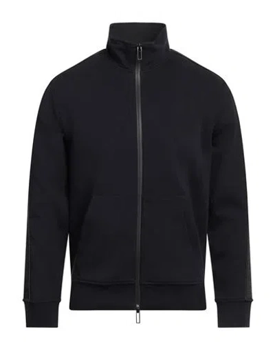 Emporio Armani Man Sweatshirt Navy Size M Cotton, Polyester, Elastane, Polyamide In Navy