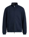 Emporio Armani Man Sweatshirt Navy Size M Polyester, Viscose, Elastane In Blue