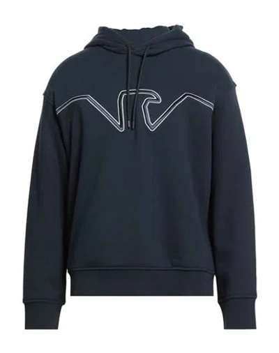 Emporio Armani Man Sweatshirt Navy Size Xl Cotton In Blue