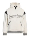 Emporio Armani Man Sweatshirt Off White Size M Cotton, Polyurethane, Polyester, Elastane In Gold