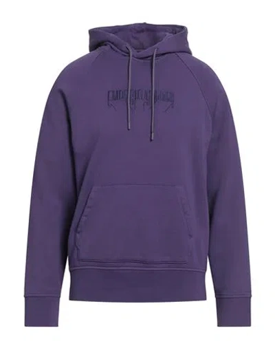 Emporio Armani Man Sweatshirt Purple Size M Cotton, Elastane