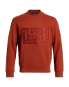 Emporio Armani Man Sweatshirt Rust Size L Cotton, Elastane In Red