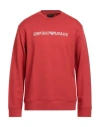 Emporio Armani Man Sweatshirt Rust Size S Cotton, Modal In Red