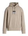 Emporio Armani Man Sweatshirt Sage Green Size Xs Cotton, Elastane In Brown
