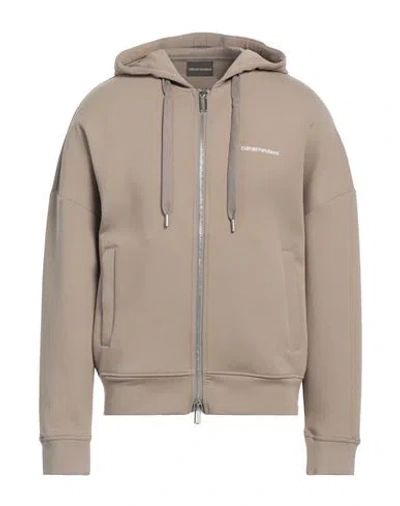 Emporio Armani Man Sweatshirt Sand Size Xxl Cotton, Polyester, Elastane In Beige