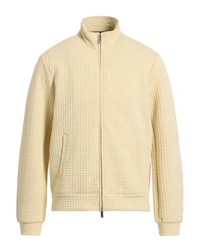 Emporio Armani Man Sweatshirt Sand Size M Polyester, Viscose, Elastane In Brown