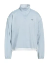 Emporio Armani Woman Sweatshirt Sky Blue Size L Viscose, Polyester, Elastane In Blue