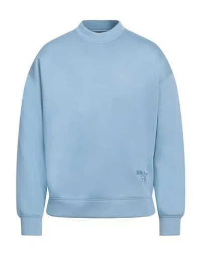 Emporio Armani Man Sweatshirt Sky Blue Size M Modal In Blue
