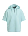 Emporio Armani Man Sweatshirt Turquoise Size L Cotton, Polyester, Elastane In Blue