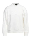 Emporio Armani Man Sweatshirt White Size M Cotton, Elastane In White