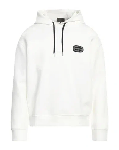 Emporio Armani Man Sweatshirt White Size Xl Cotton, Polyester, Elastane In White