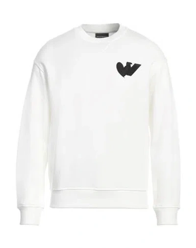 Emporio Armani Man Sweatshirt White Size Xxl Modal, Cotton, Elastane