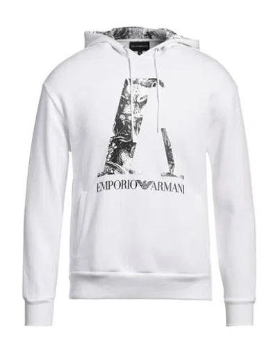 Emporio Armani Man Sweatshirt White Size Xxs Cotton, Polyester, Elastane