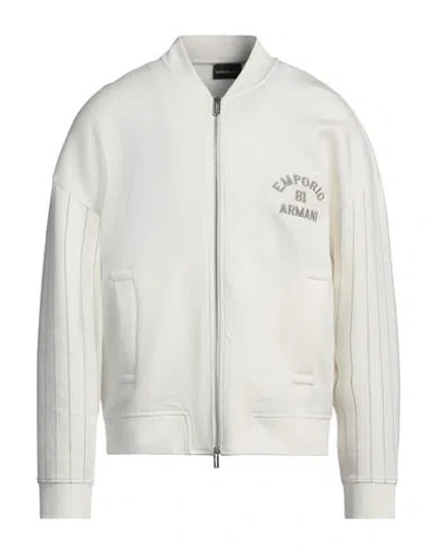 Emporio Armani Man Sweatshirt White Size Xxl Cotton, Polyester, Elastane
