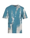 Emporio Armani Man T-shirt Azure Size L Cotton In Blue