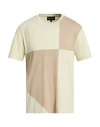 Emporio Armani Man T-shirt Beige Size L Cotton In Multi