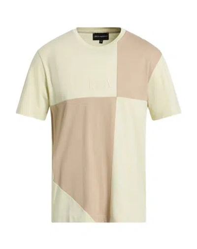 Emporio Armani Man T-shirt Beige Size L Cotton In Multi