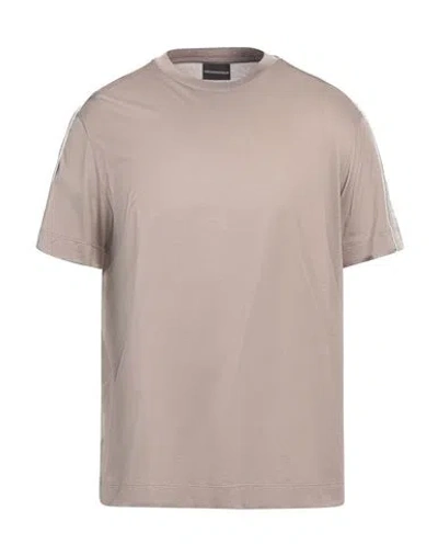 Emporio Armani Man T-shirt Beige Size Xxl Lyocell, Cotton, Polyester, Elastane In Beige