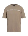 Emporio Armani Man T-shirt Beige Size M Cotton