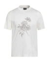 Emporio Armani Man T-shirt Beige Size S Lyocell, Cotton In White