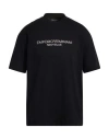 Emporio Armani Man T-shirt Black Size L Cotton In Black