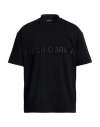 Emporio Armani Man T-shirt Black Size L Cotton, Polyester In Black