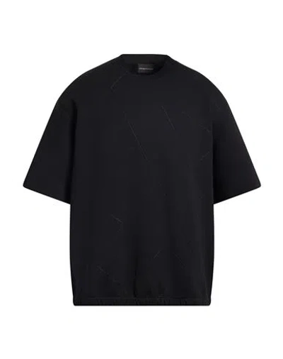 Emporio Armani Man T-shirt Black Size L Cotton, Polyester, Elastane