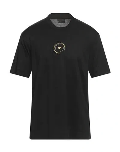 Emporio Armani Man T-shirt Black Size L Lyocell, Cotton