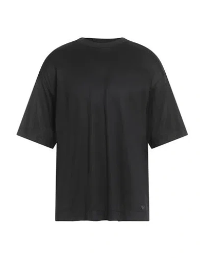Emporio Armani Man T-shirt Black Size L Lyocell, Cotton In Multi