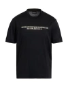 Emporio Armani Man T-shirt Black Size L Lyocell, Cotton In Black