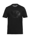 Emporio Armani Man T-shirt Black Size L Cotton In Black