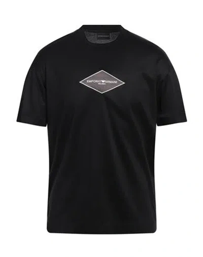 Emporio Armani Man T-shirt Black Size M Lyocell, Cotton
