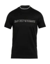 Emporio Armani Man T-shirt Black Size M Lyocell, Cotton In Black